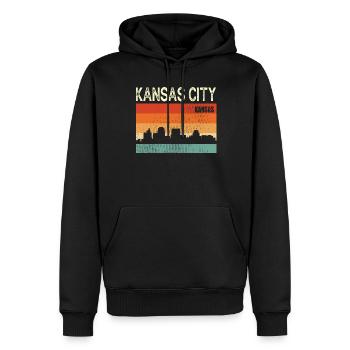 Kansas City Missouri - Sweat à capuche Premium bio Homme - noir - Devant - Nico (187cm)