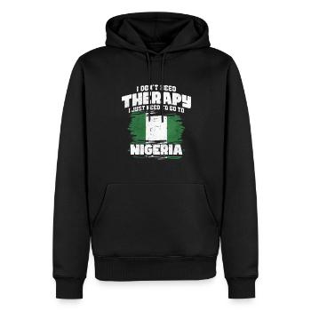Nigéria - Sweat à capuche Premium bio Homme - noir - Devant - Nico (187cm)