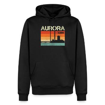 Aurora Illinois - Männer Premium Bio Hoodie - Schwarz - Vorne - Nico (187cm)