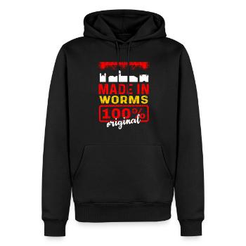 Worms Wormser Geschenk - Männer Premium Bio Hoodie - Schwarz - Vorne - Nico (187cm)