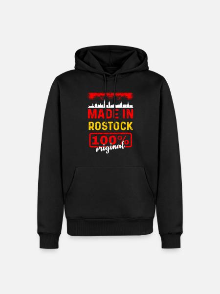 Rostock - Männer Premium Bio Hoodie - Schwarz