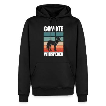 Kojotenflüsterer Kojotenjagd Kojote Geschenk - Männer Premium Bio Hoodie - Schwarz - Vorne - Nico (187cm)