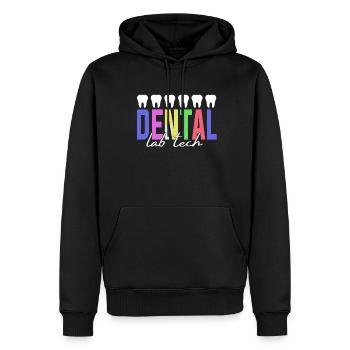 Assistant de laboratoire dentaire Assistant dentaire - Sweat à capuche Premium bio Homme - noir - Devant - Nico (187cm)