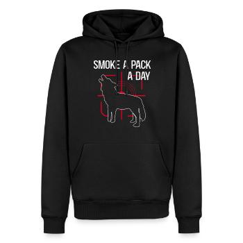 Cadeau de chasse au coyote Coyote - Sweat à capuche Premium bio Homme - noir - Devant - Nico (187cm)