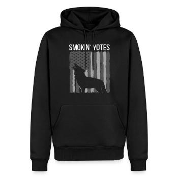 Kojote Kojotenjagd Geschenk - Männer Premium Bio Hoodie - Schwarz - Vorne - Nico (187cm)