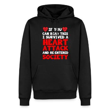 Operation Am Offen Herzen Geschenk - Männer Premium Bio Hoodie - Schwarz - Vorne - Nico (187cm)