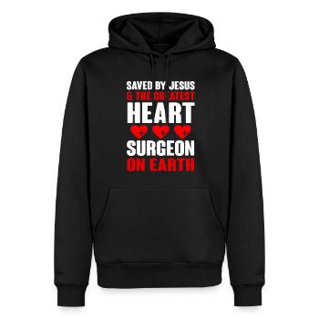 Cadeau de chirurgie à cœur ouvert - Sweat à capuche Premium bio Homme - noir - Devant - Nico (187cm)