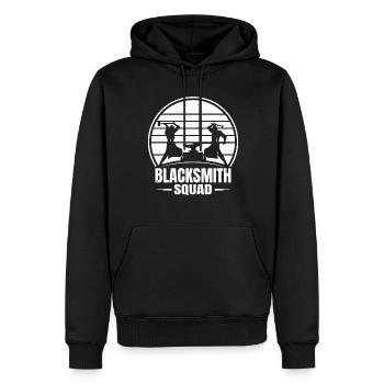 Idée cadeau Blacksmithing Anvil Blacksmith Squad - Sweat à capuche Premium bio Homme - noir - Devant - Nico (187cm)