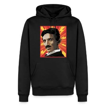 Nicola Tesla Popart - Men’s Premium Organic Hoodie - black - Front - Nico (187cm)