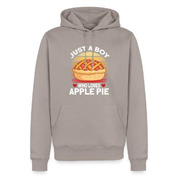Tarte aux pommes - Sweat à capuche Premium bio Homme - taupe - Devant - Nico (187cm)