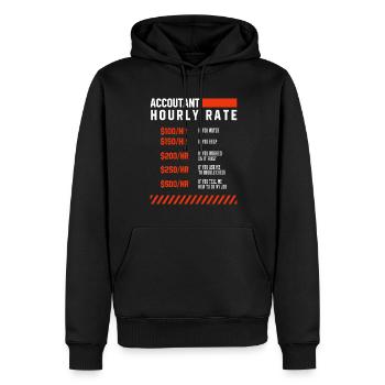 Accountant Hourly Rate - Accountant Funny Gift - Men’s Premium Organic Hoodie - black - Front - Nico (187cm)