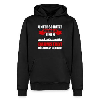 Unterschätze Niemals Einen Alten Mann Aus Darmstad - Männer Premium Bio Hoodie - Schwarz - Vorne - Nico (187cm)
