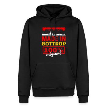 Bottrop - Männer Premium Bio Hoodie - Schwarz - Vorne - Nico (187cm)
