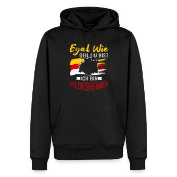 Egal Wie Geil Du Bist Ich Bin Hildesheimer - Männer Premium Bio Hoodie - Schwarz - Vorne - Nico (187cm)