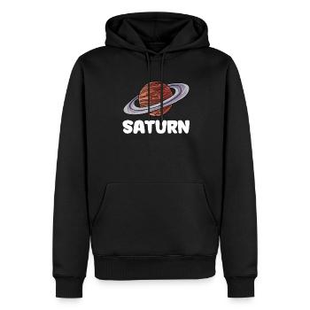 Saturne - Sweat à capuche Premium bio Homme - noir - Devant - Nico (187cm)