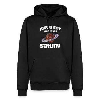 Saturne - Sweat à capuche Premium bio Homme - noir - Devant - Nico (187cm)