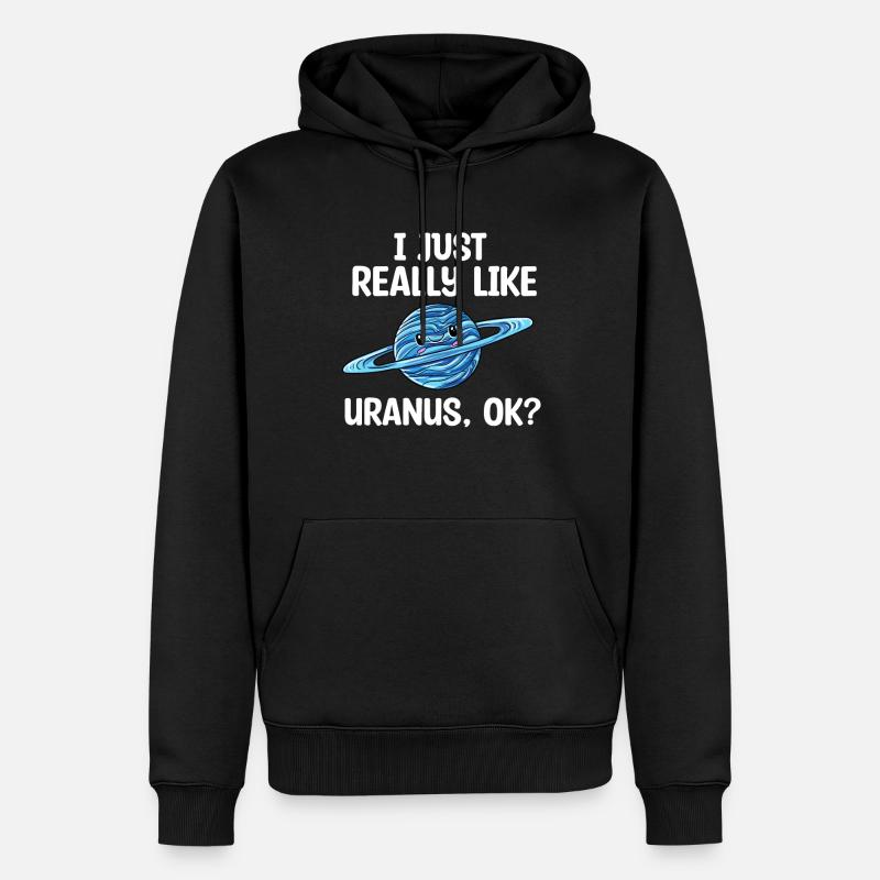 Uranus - Männer Premium Bio Hoodie - Schwarz