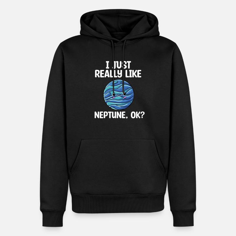Neptun - Männer Premium Bio Hoodie - Schwarz