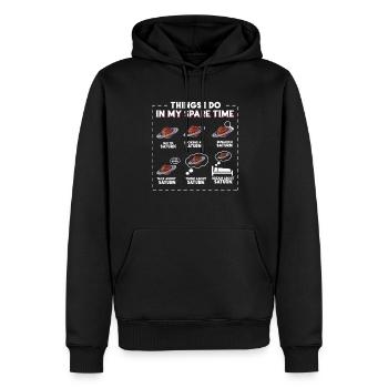 Saturne - Sweat à capuche Premium bio Homme - noir - Devant - Nico (187cm)