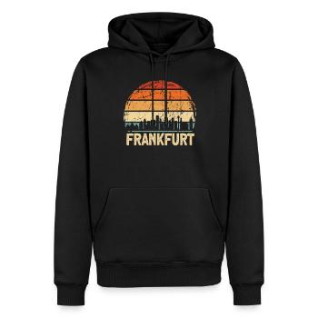 Frankfurt - Männer Premium Bio Hoodie - Schwarz - Vorne - Nico (187cm)