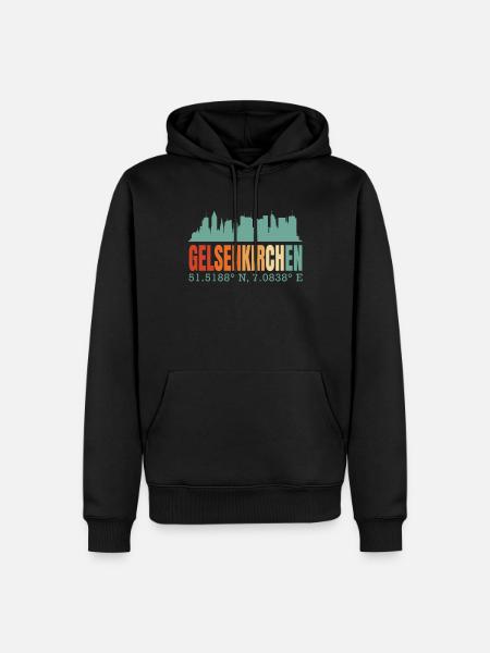 Gelsenkirchen - Männer Premium Bio Hoodie - Schwarz