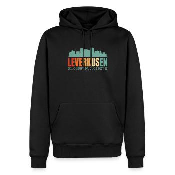 Leverkusen - Männer Premium Bio Hoodie - Schwarz - Vorne - Nico (187cm)