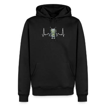 Robot - Sweat à capuche Premium bio Homme - noir - Devant - Nico (187cm)