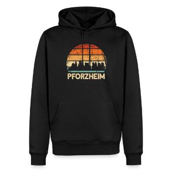 Pforzheim - Männer Premium Bio Hoodie - Schwarz - Vorne - Nico (187cm)