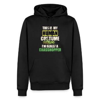 C’est mon costume humain Je suis vraiment un - Sweat à capuche Premium bio Homme - noir - Devant - Nico (187cm)