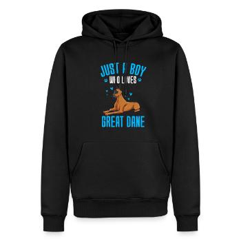 Dogue allemand - Sweat à capuche Premium bio Homme - noir - Devant - Nico (187cm)