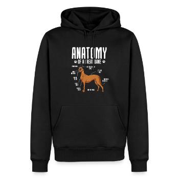 Dogue allemand - Sweat à capuche Premium bio Homme - noir - Devant - Nico (187cm)