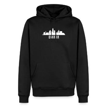 Omaha Skyline - Sweat à capuche Premium bio Homme - noir - Devant - Nico (187cm)
