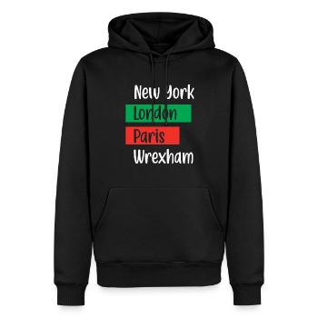 New York London Paris Wrexham - Wales Football Gif - Men’s Premium Organic Hoodie - black - Front - Nico (187cm)
