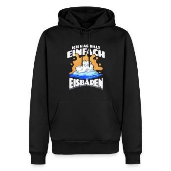 Ich Mag Halt Einfach Eisbären - Männer Premium Bio Hoodie - Schwarz - Vorne - Nico (187cm)