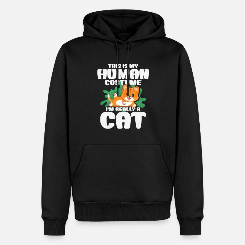 Chat - Sweat à capuche Premium bio Homme - noir