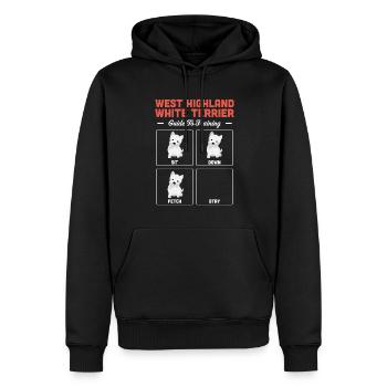 West Highland Terrier - Sweat à capuche Premium bio Homme - noir - Devant - Nico (187cm)