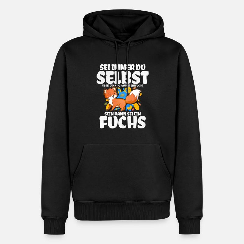 Fuchs Geschenk - Männer Premium Bio Hoodie - Schwarz