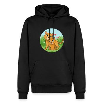 Lion Mama Bébé - Sweat à capuche Premium bio Homme - noir - Devant - Nico (187cm)