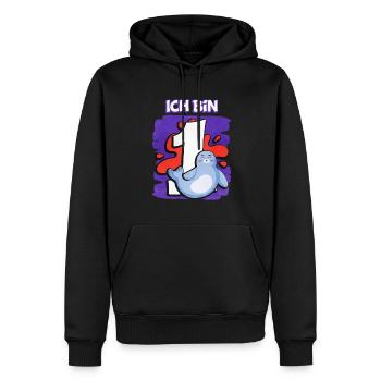 Ich Bin 1 Robbe - Männer Premium Bio Hoodie - Schwarz - Vorne - Nico (187cm)