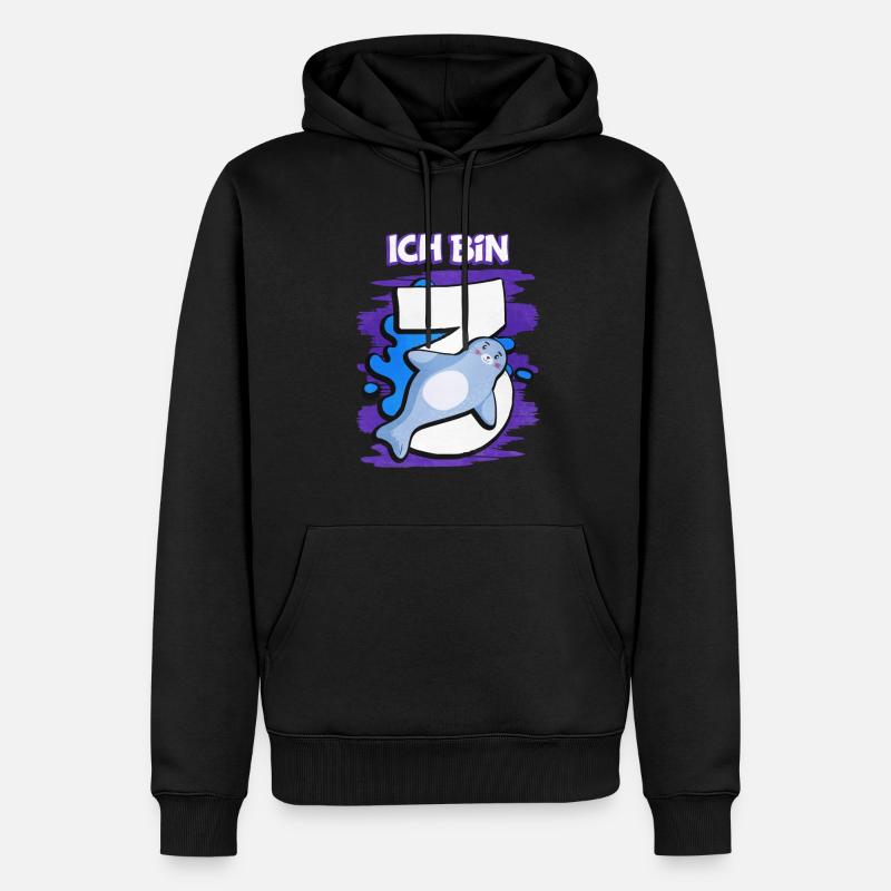 Ich Bin 3 Robbe - Männer Premium Bio Hoodie - Schwarz