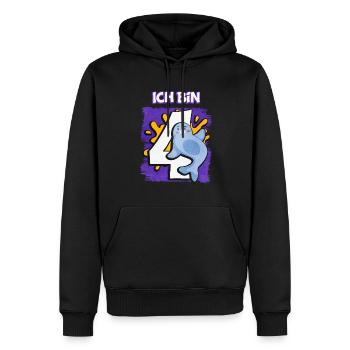 Ich Bin 4 Robbe - Männer Premium Bio Hoodie - Schwarz - Vorne - Nico (187cm)