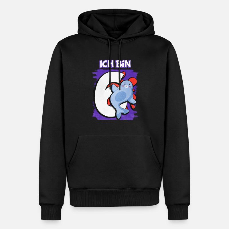 Ich Bin 6 Robbe - Männer Premium Bio Hoodie - Schwarz