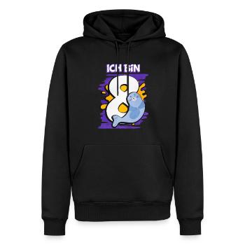 Ich Bin 8 Robbe - Männer Premium Bio Hoodie - Schwarz - Vorne - Nico (187cm)