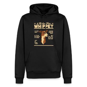 Whippet - Männer Premium Bio Hoodie - Schwarz - Vorne - Nico (187cm)