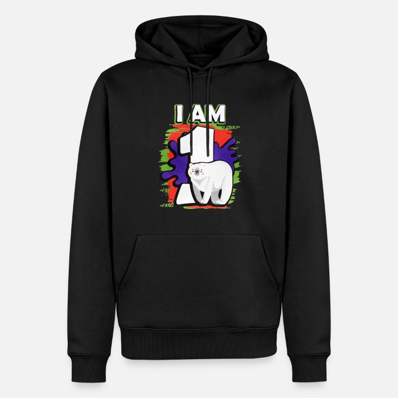 Ich Bin 1 Eisbär - Männer Premium Bio Hoodie - Schwarz