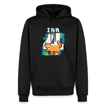 I am 4 cat - Men’s Premium Organic Hoodie - black - Front - Nico (187cm)