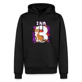 I am 8 cat - Men’s Premium Organic Hoodie - black - Front - Nico (187cm)