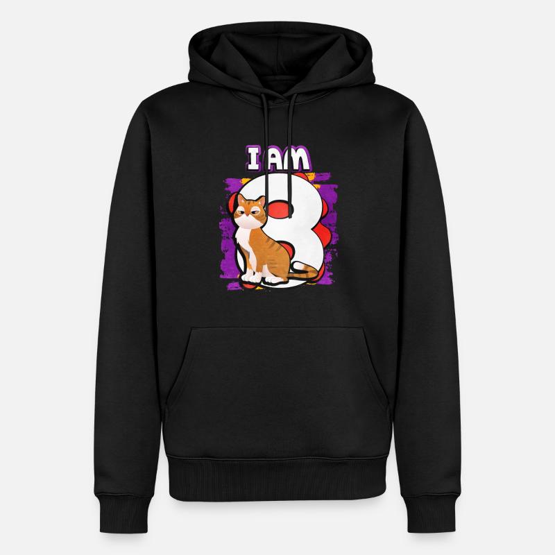 Ich Bin 8 Katze - Männer Premium Bio Hoodie - Schwarz