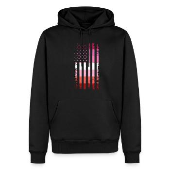 Lesbian Lesbisch Pride Flagge Geschenk - Männer Premium Bio Hoodie - Schwarz - Vorne - Nico (187cm)