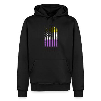 Non Binary Gender Flag Gift - Men’s Premium Organic Hoodie - black - Front - Nico (187cm)
